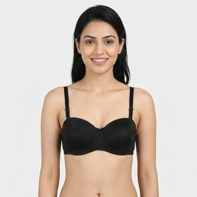 Women's Black Regular T-Shirt Bra