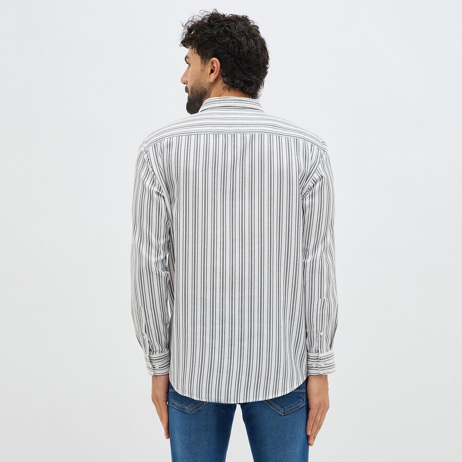 Men's Rich Eggshell White Classic Casual Shirt, सफ़ेद, large image number null