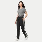 Women's Dark Grey Regular Fit Side-Striped Track Pants, Dark Grey, small