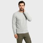Men Grey Round Neck Regular T-Shirt, मिश्रित हल्का ग्रे, small