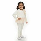 Girls Rich Eggshell White Crew Neck Casual Sweatshirt, ऑफ व्हाइट, small image number null