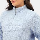 Women's Light Powder Blue High Neck Casual Sweatshirt, हल्का नीला, small image number null
