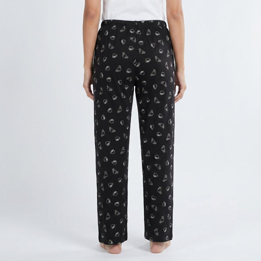 Women's Black Regular Fit Solid Pyjama, काला, large