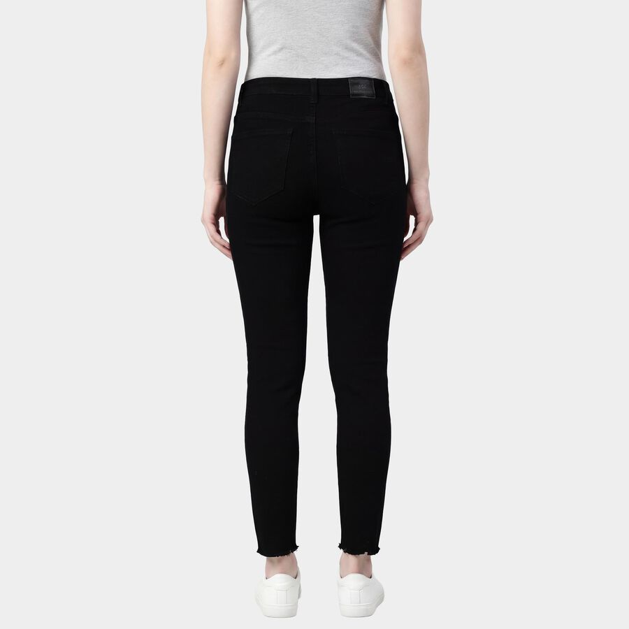 Women's Black Skinny Fit High-Rise Jeans, Black, large