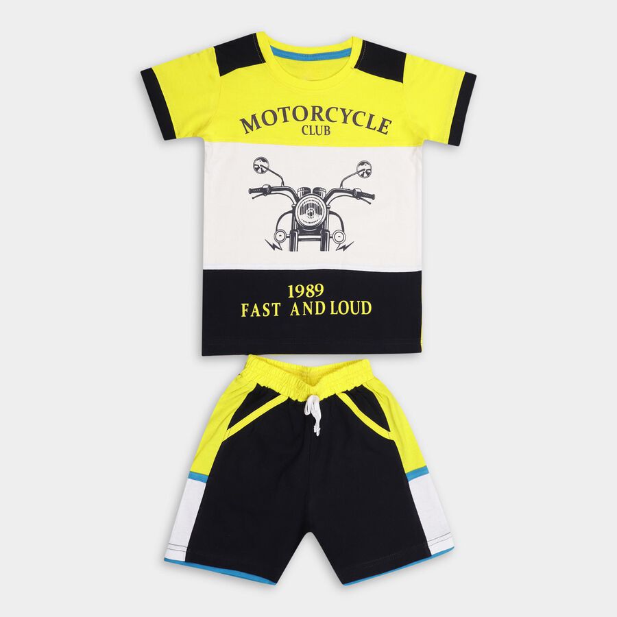 Boys' 100% Cotton Knit Baba Suit , Yellow, large