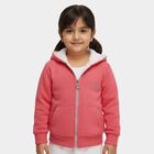 Girls Coral Pink Hooded Casual Sweatshirt, Coral, small image number null