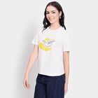 Ladies' Round Neck T-Shirt, सफ़ेद, small