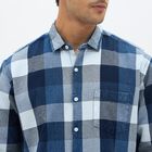 Men's Deep Midnight Navy Blue Cotton Button-Down Casual Shirt, नेवी ब्लू, small image number null