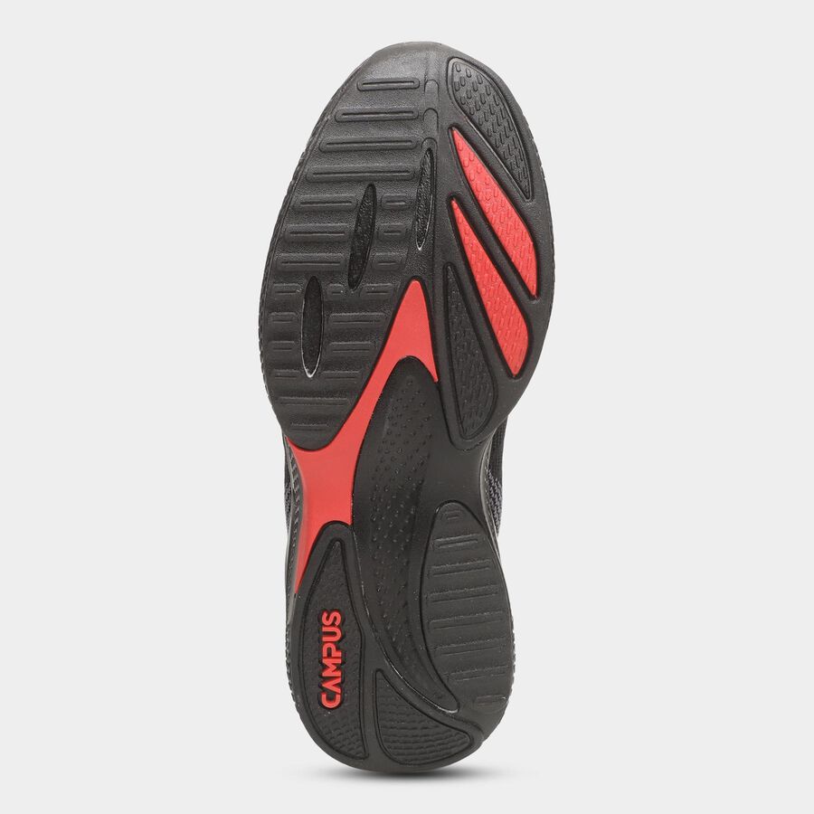 Men's Jet Black Lace-Up Sports Shoes, Black, large image number null