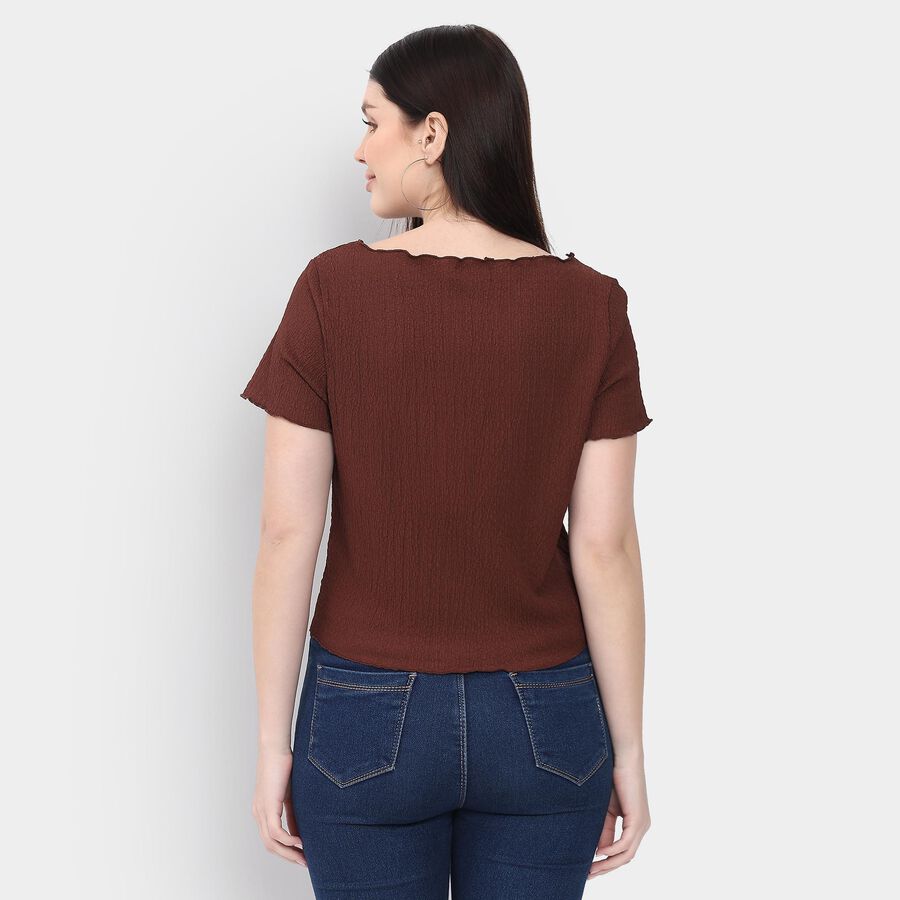 Ladies'  Crop  Top, Brown, large