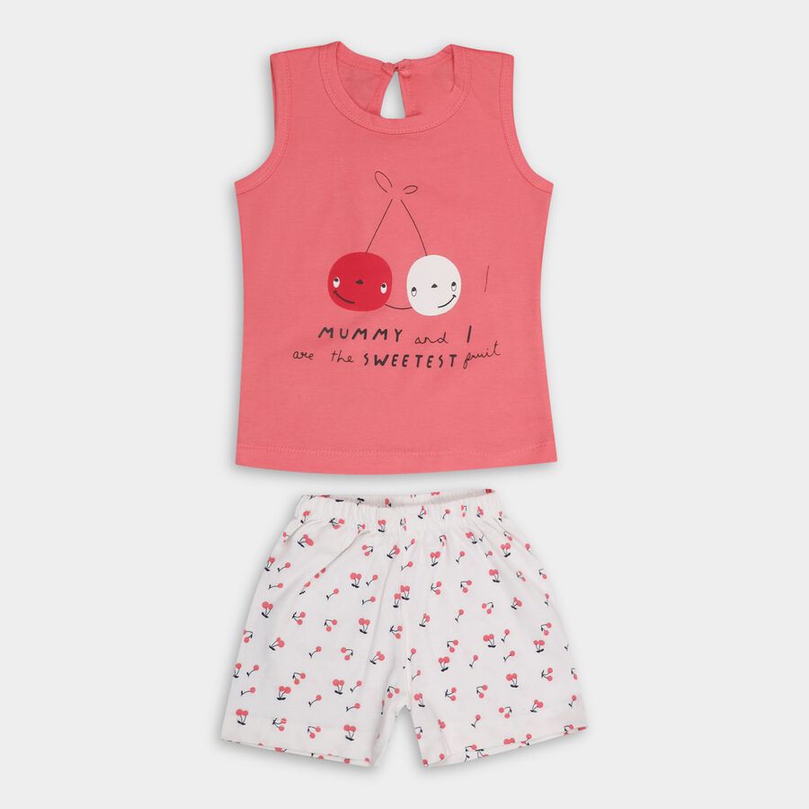 Infant Girls' 100% Cotton Short Set , Pink, large image number null