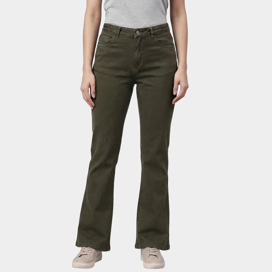 Women's Olive Slim Fit High-Rise Jeans, Olive, large