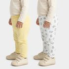 Infants Yellow and White Printed Cotton Pyjama Set, Yellow, small
