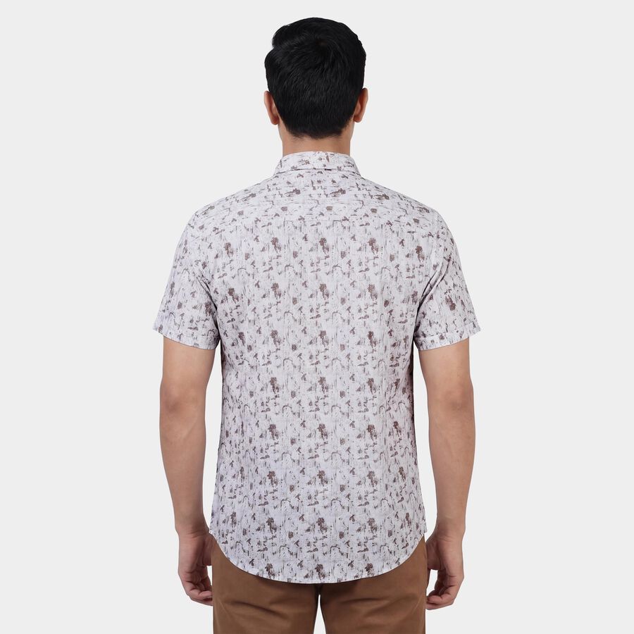 Men's Brown Cotton Classic Collar Checked Casual Shirt, भूरा, large