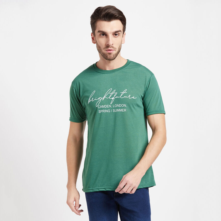 Round Neck T-Shirt, Dark Green, large image number null