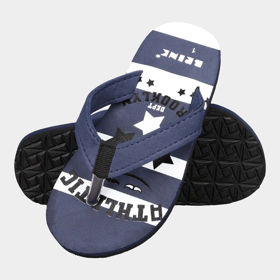 Kids Printed Slippers, Navy Blue, large image number null