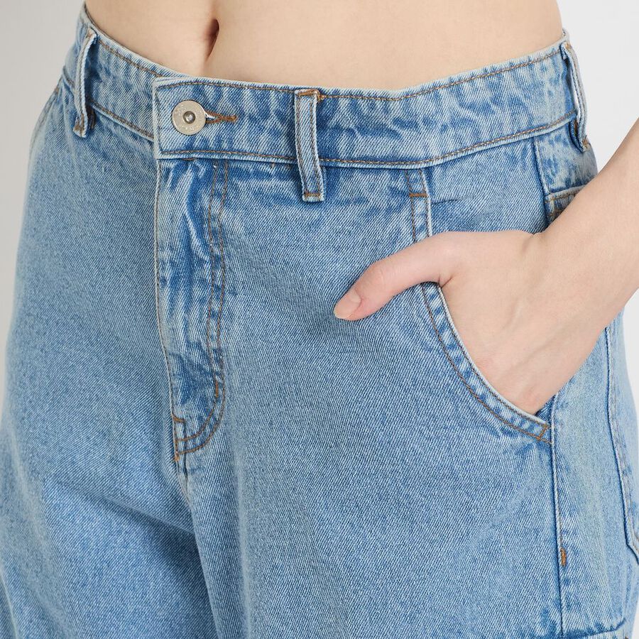 Ladies' Cotton Jeans, मध्यम नीला, large image number null