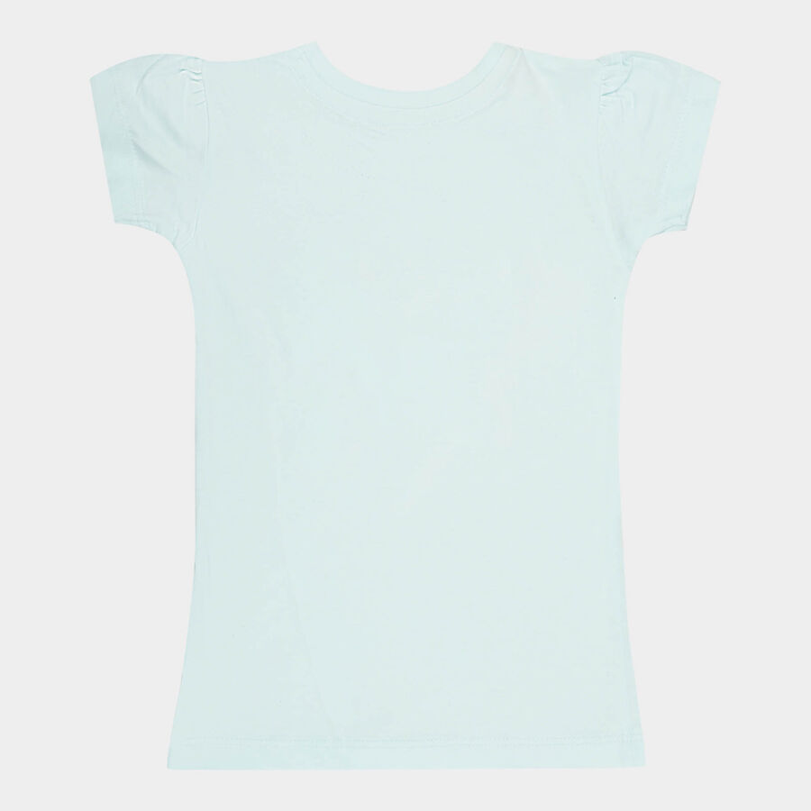 Girls Cotton T-Shirt, Light Blue, large image number null