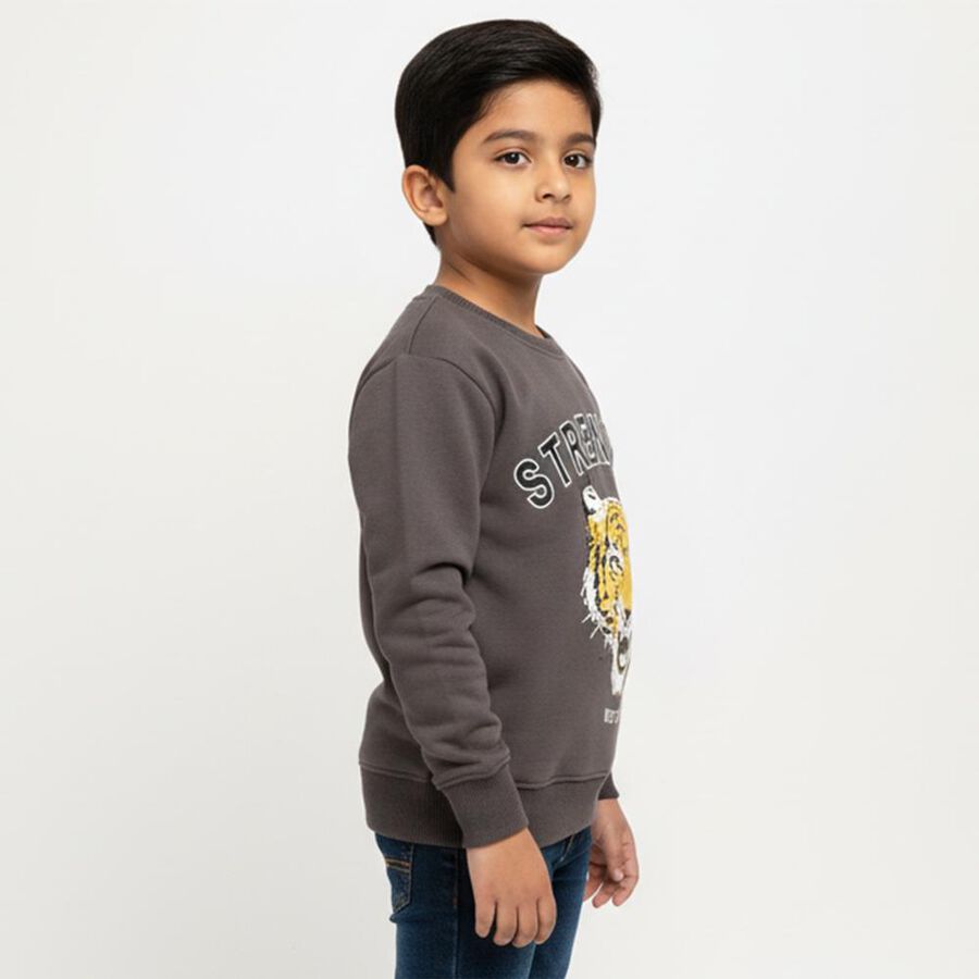 Boys' Sweatshirt, गहरा ग्रे, large image number null
