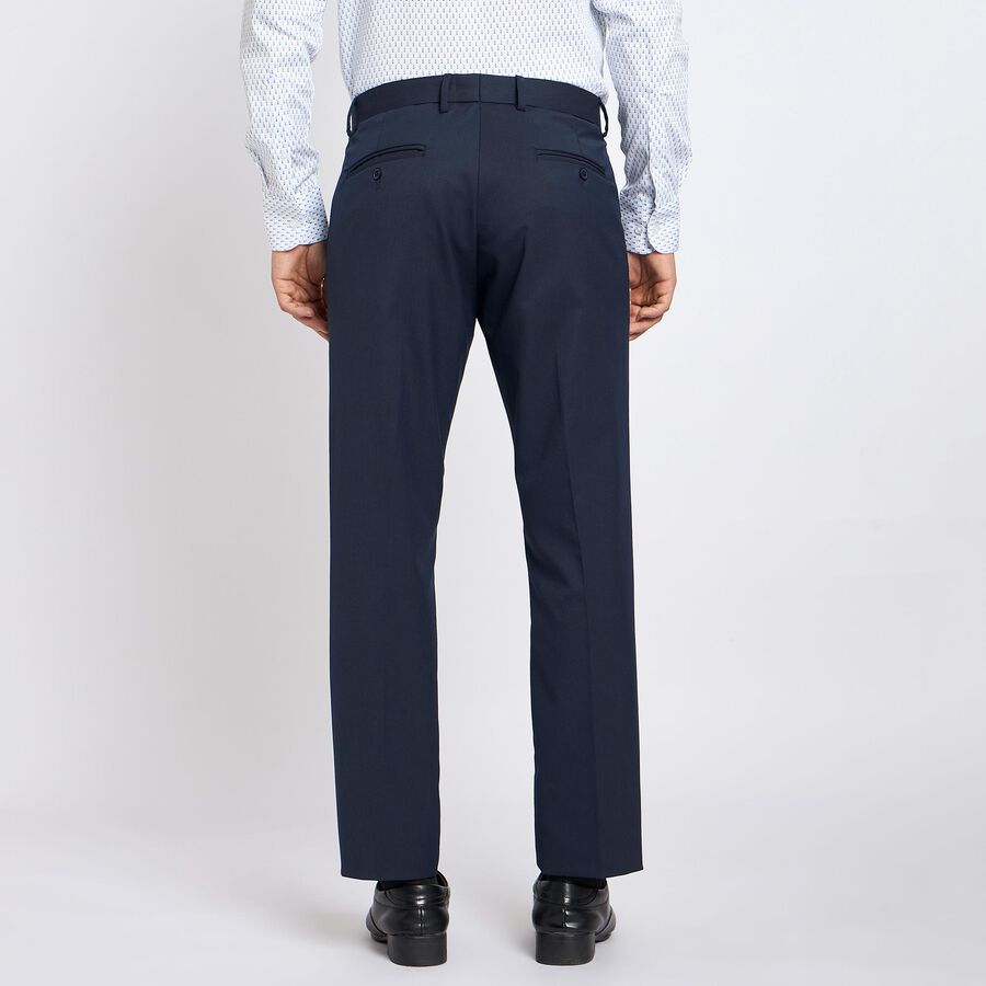 Men's Slim Fit Formal Trousers, गहरा नीला, large