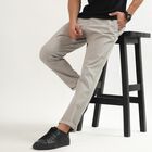 Men's Slim Fit Casual Trousers, हल्का ग्रे, small image number null