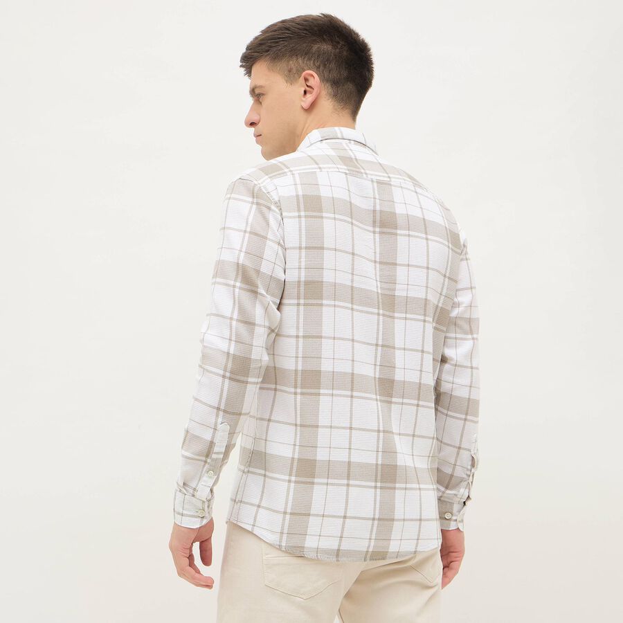 Men's Muted Beige Classic Casual Shirt, Beige, large