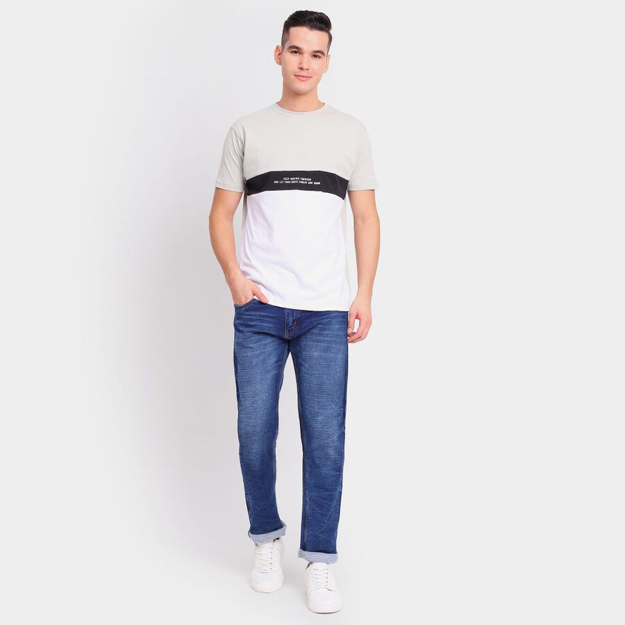 Men's 100% Cotton Round Neck Half Sleeves T-Shirt, Black, large image number null