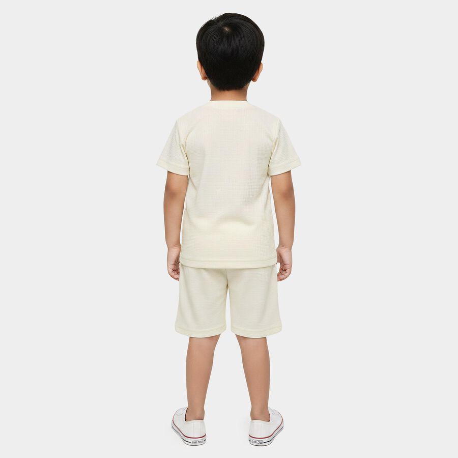 Boys' Knit Baba Suit, White, large