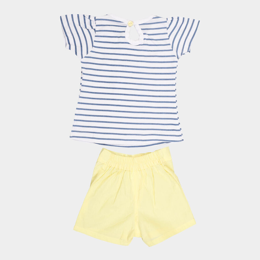 Infants Cotton Shorts Set, Yellow, large image number null