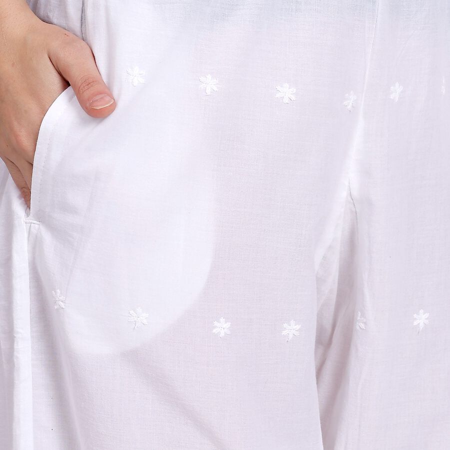 Ladies' 100% Cotton Palazzos, Off White, large image number null