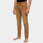 Boys Camel Brown Slim Fit Drawstring Jeans, Beige, small image number null