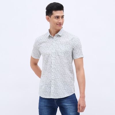 Men's Light Sage Green Regular Collar Casual Shirt