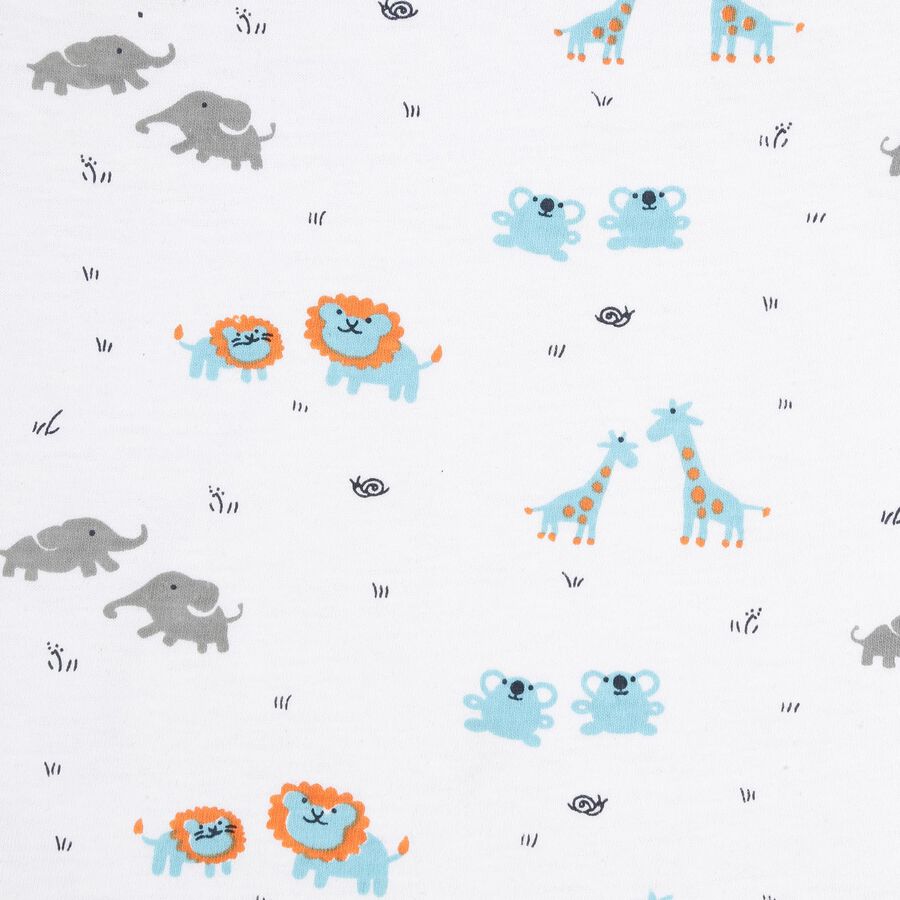 Infants Cotton Printed Baba Suit, Aqua, large image number null