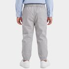 Boys' Grey Regular Fit Side Stripe Jogger Trousers, हल्का ग्रे, small