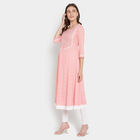 Embroidered 3/4Th Sleeves Kurta, Light Pink, small image number null