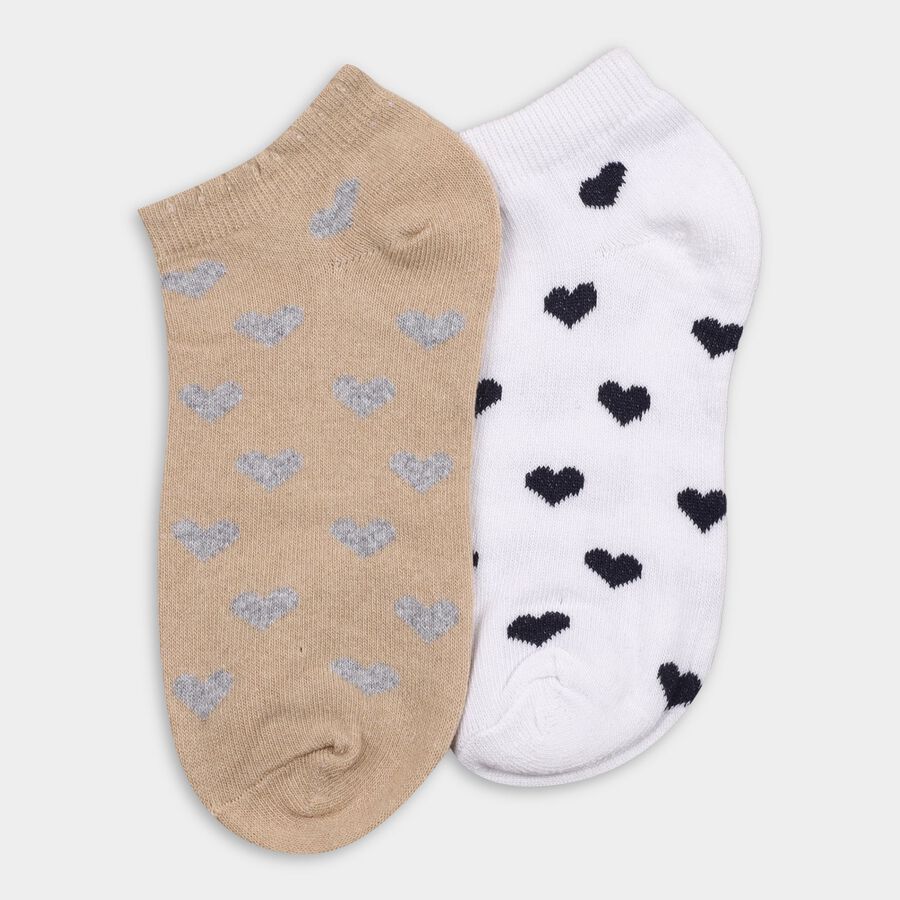 Girls' Socks (Pack of 2), Beige, large image number null