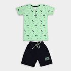 Boys' 100% Cotton Knit Baba Suit, हल्का हरा, small image number null