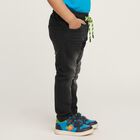 Boys' Faded Black Slim Fit Jogger Jeans, गहरा ग्रे, small image number null