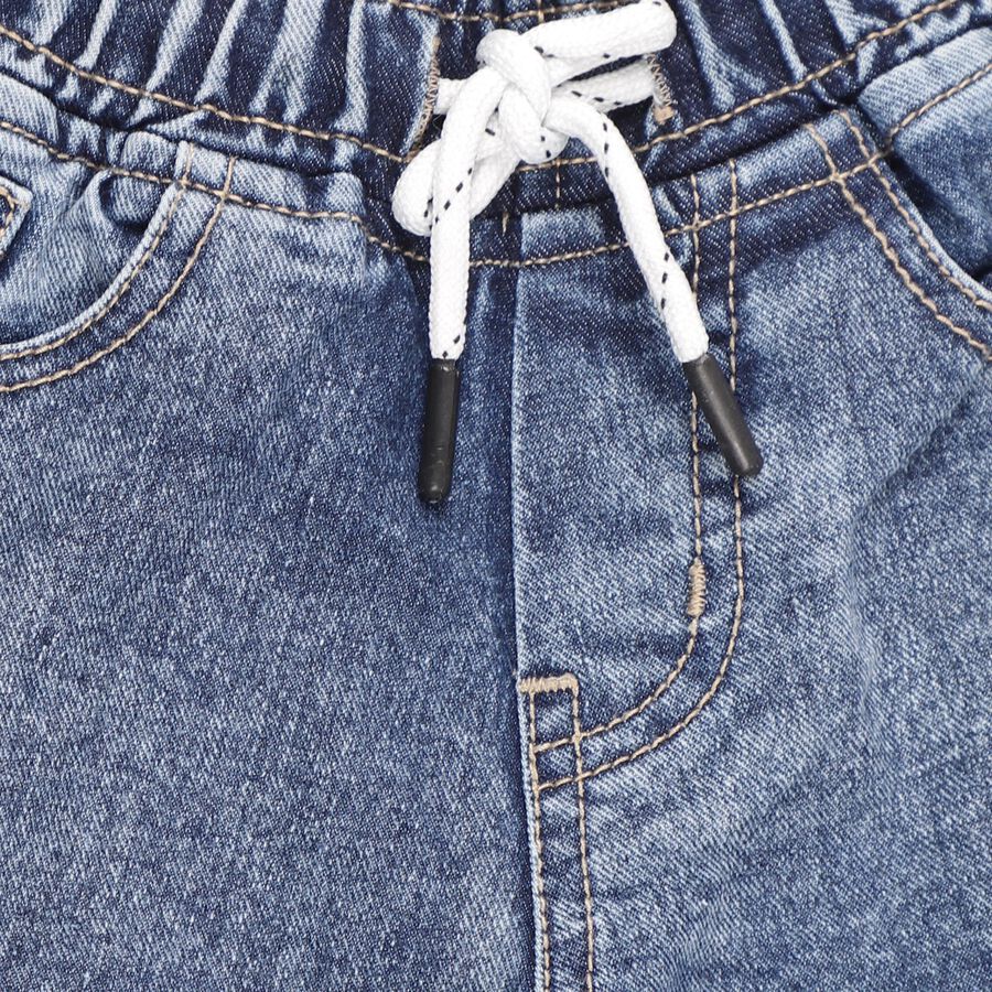 Boys' Light Blue Regular Fit Printed Jeans, Dark Blue, large image number null