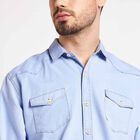 Solid Casual Shirt, Light Blue, small image number null