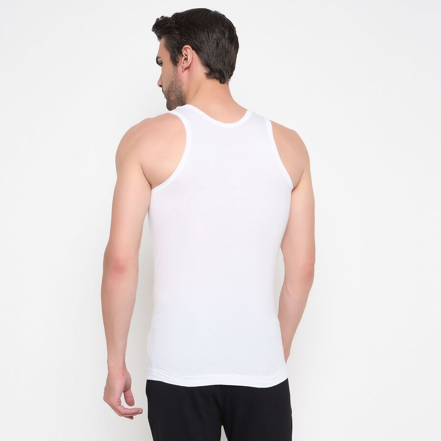 Men's 100% Cotton Vest, White, large image number null