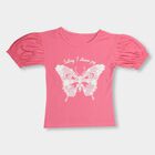 Girls' 100% Cotton T-Shirt, Pink, small