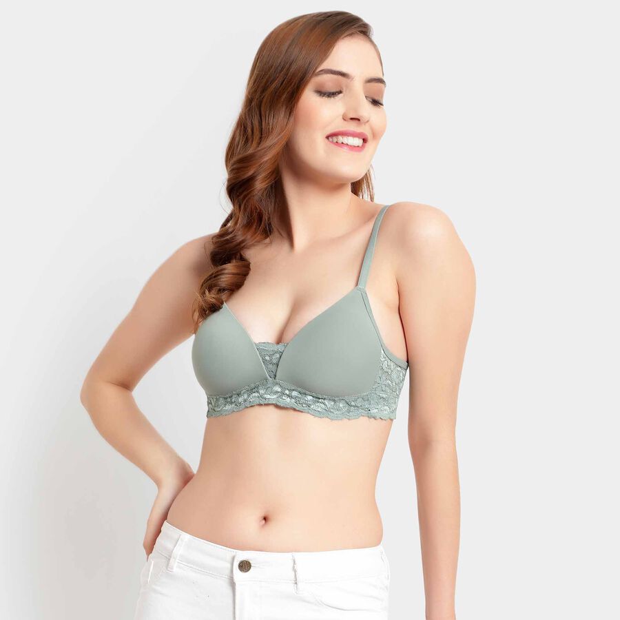 Padded Bralet Bra, Olive, large image number null
