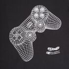 Boys' Black Cotton Round Neck Printed Baba Suit, Charcoal, small image number null