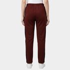 Women's Wine Regular Fit Graphic Print Track Pants, Wine, small