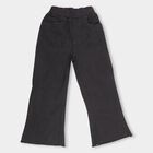 Girls Jet Black Flared Fit Raw Hem Jeans, Black, small