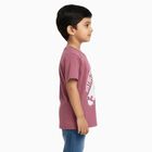 Boys Dusty Rose Pink Round Neck Casual T-Shirt, Pink, small image number null