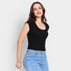 Ladies'  Crop  Top, काला, small image number null