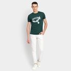 Men's Round Neck Half Sleeves T-Shirt, गहरा हरा, small image number null