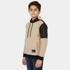 Boys Muted Beige Hooded Casual Sweatshirt, गहरा पीला, small image number null